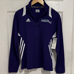 adidas Purple and White Quarter-Zip Athletic Top